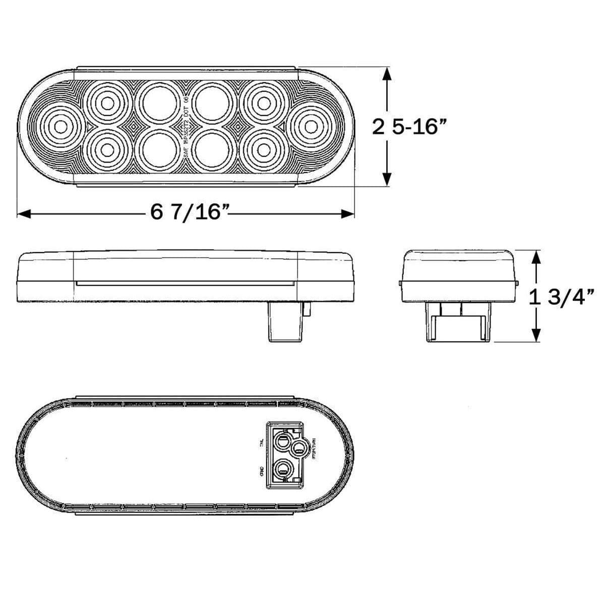 Optronics Qualifies for Free Shipping Optronics LED Oval Tail Light Assembly #STL72RK
