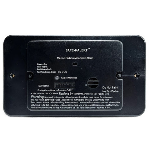 Safe-T-Alert Qualifies for Free Shipping Safe-T-Alert Carbon Monoxide Marine Black Flush Mount #62-542-TR-BL