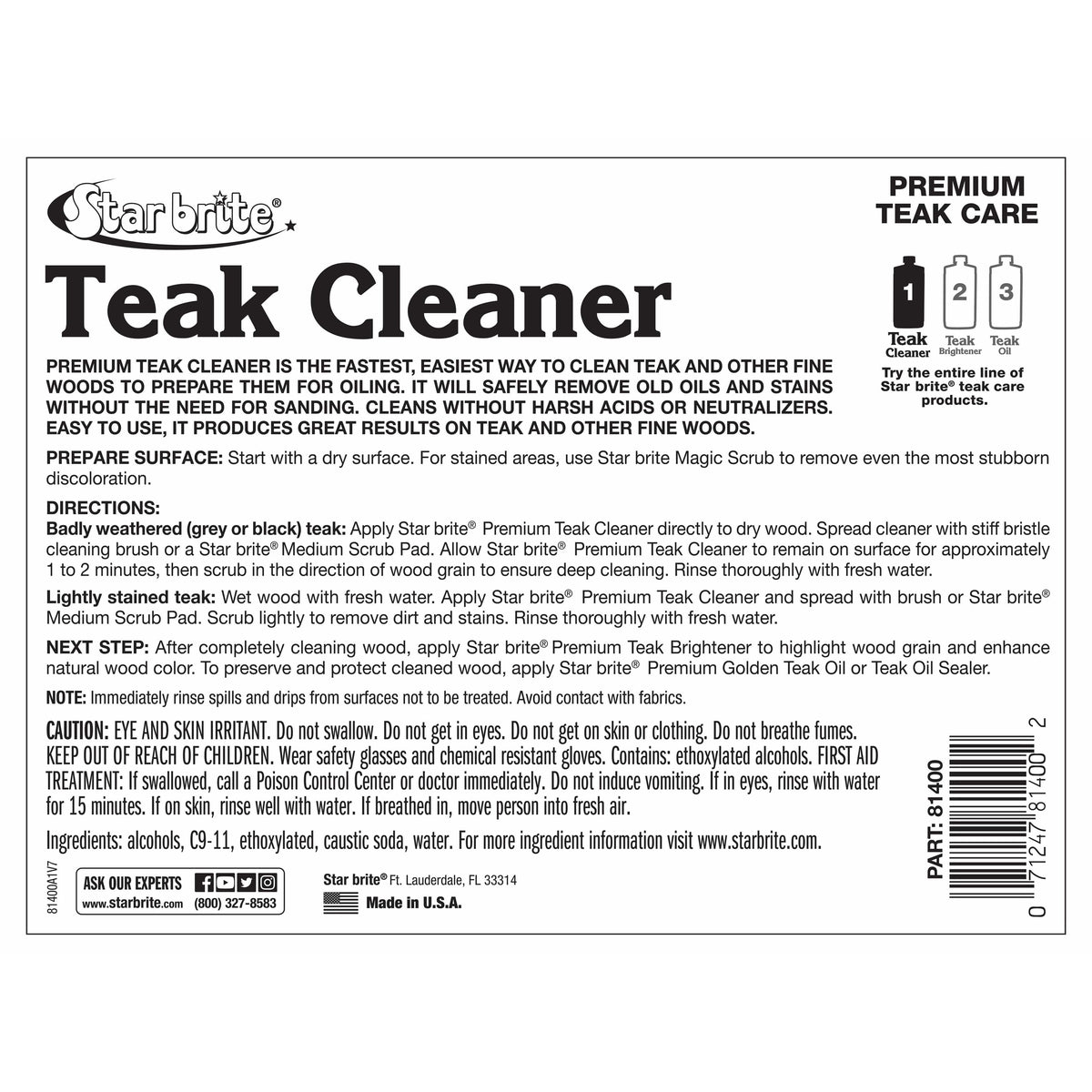 Star Brite Qualifies for Free Shipping Star brite Teak Cleaner Gallon #081400N