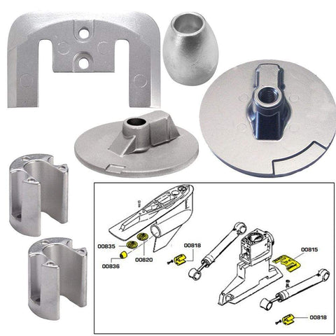 Tecnoseal Qualifies for Free Shipping Tecnoseal Anode Kit Merc Bravo 3 2004 with Hardware Aluminum #20805AL