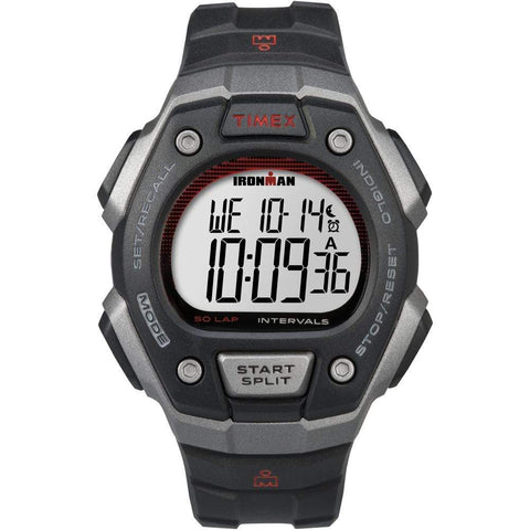 Timex Qualifies for Free Shipping Timex Ironman Classic 50 Lap Full Size Watch Silver Red #TW5K85900