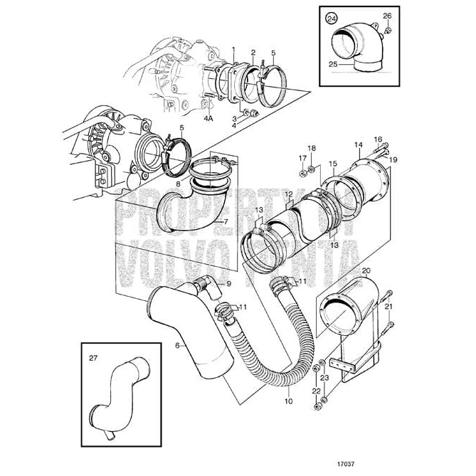 Volvo Penta Qualifies for Free Shipping Volvo Penta Diesel Exhaust Pipe Elbow #3829021